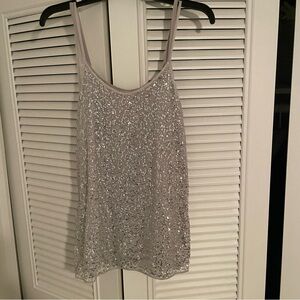Abercrombie & Fitch Silver Sequin Tank Top NWOT